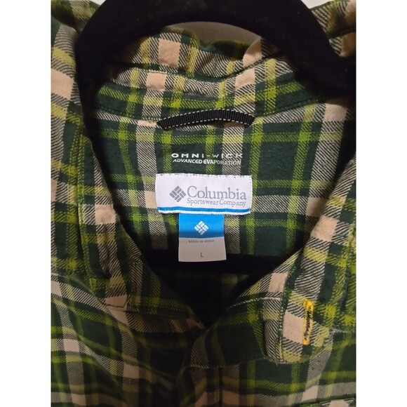 !! Columbia Men's Green OMNIWICK Flannel Long Sleeve Size LARGE - Picture 8 of 15